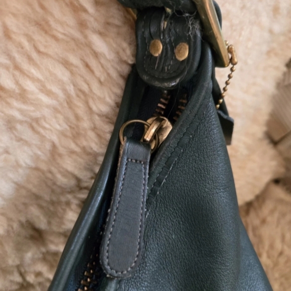 Coach Vintage Duffle Sac 9085 Forest Green Leather XL Feed Shoulder Bag 1994 USA - Picture 14 of 14